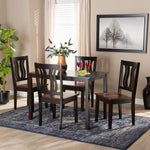 Load image into Gallery viewer, Baxton Studio Zamira Modern And Contemporary Transitional Two-Tone Dark Brown And Walnut Brown Finished Wood 5-Piece Dining Set
