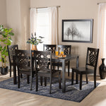 Load image into Gallery viewer, Baxton Studio Luisa Modern And Contemporary Transitional Dark Brown Finished Wood 7-Piece Dining Set
