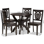 Load image into Gallery viewer, Baxton Studio Wanda Modern And Contemporary Transitional Dark Brown Finished Wood 5-Piece Dining Set
