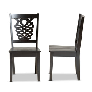 Baxton Studio Gervais Modern And Contemporary Transitional Dark Brown Finished Wood 2-Piece Dining Chair Set