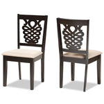 Load image into Gallery viewer, Baxton Studio Gervais Modern And Contemporary Sand Fabric Upholstered And Dark Brown Finished Wood 2-Piece Dining Chair Set
