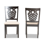 Load image into Gallery viewer, Baxton Studio Gervais Modern And Contemporary Sand Fabric Upholstered And Dark Brown Finished Wood 2-Piece Dining Chair Set
