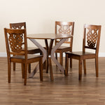 Load image into Gallery viewer, Baxton Studio Liese Modern And Contemporary Transitional Walnut Brown Finished Wood 5-Piece Dining Set
