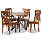 Load image into Gallery viewer, Baxton Studio Liese Modern And Contemporary Transitional Walnut Brown Finished Wood 5-Piece Dining Set
