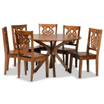 Load image into Gallery viewer, Baxton Studio Liese Modern And Contemporary Transitional Walnut Brown Finished Wood 7-Piece Dining Set
