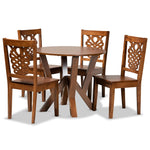 Load image into Gallery viewer, Baxton Studio Valda Modern And Contemporary Transitional Walnut Brown Finished Wood 5-Piece Dining Set
