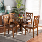 Load image into Gallery viewer, Baxton Studio Wanda Modern And Contemporary Transitional Walnut Brown Finished Wood 5-Piece Dining Set
