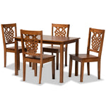 Load image into Gallery viewer, Baxton Studio Luisa Modern And Contemporary Transitional Walnut Brown Finished Wood 5-Piece Dining Set
