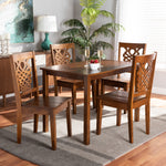 Load image into Gallery viewer, Baxton Studio Luisa Modern And Contemporary Transitional Walnut Brown Finished Wood 5-Piece Dining Set
