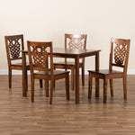 Load image into Gallery viewer, Baxton Studio Luisa Modern And Contemporary Transitional Walnut Brown Finished Wood 5-Piece Dining Set
