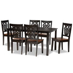 Load image into Gallery viewer, Baxton Studio Luisa Modern And Contemporary Two-Tone Dark Brown And Walnut Brown Finished Wood 7-Piece Dining Set
