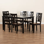 Load image into Gallery viewer, Baxton Studio Luisa Modern And Contemporary Two-Tone Dark Brown And Walnut Brown Finished Wood 7-Piece Dining Set
