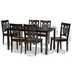 Load image into Gallery viewer, Baxton Studio Luisa Modern And Contemporary Two-Tone Dark Brown And Walnut Brown Finished Wood 7-Piece Dining Set
