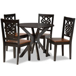 Load image into Gallery viewer, Baxton Studio Liese Modern And Contemporary Transitional Two-Tone Dark Brown And Walnut Brown Finished Wood 5-Piece Dining Set
