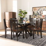 Load image into Gallery viewer, Baxton Studio Liese Modern And Contemporary Transitional Two-Tone Dark Brown And Walnut Brown Finished Wood 7-Piece Dining Set
