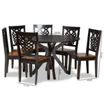 Load image into Gallery viewer, Baxton Studio Liese Modern And Contemporary Transitional Two-Tone Dark Brown And Walnut Brown Finished Wood 7-Piece Dining Set
