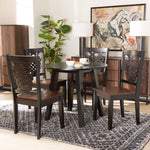 Load image into Gallery viewer, Baxton Studio Mina Modern And Contemporary Transitional Two-Tone Dark Brown And Walnut Brown Finished Wood 5-Piece Dining Set
