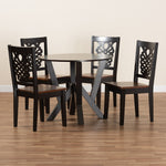 Load image into Gallery viewer, Baxton Studio Valda Modern And Contemporary Transitional Two-Tone Dark Brown And Walnut Brown Finished Wood 5-Piece Dining Set
