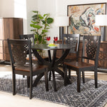 Load image into Gallery viewer, Baxton Studio Wanda Modern And Contemporary Transitional Two-Tone Dark Brown And Walnut Brown Finished Wood 5-Piece Dining Set
