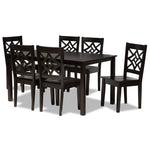 Load image into Gallery viewer, Baxton Studio Nicolette Modern And Contemporary Dark Brown Finished Wood 7-Piece Dining Set
