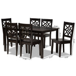 Load image into Gallery viewer, Baxton Studio Nicolette Modern And Contemporary Dark Brown Finished Wood 7-Piece Dining Set
