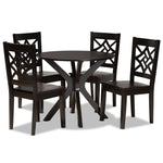 Load image into Gallery viewer, Baxton Studio Miela Modern And Contemporary Dark Brown Finished Wood 5-Piece Dining Set
