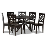 Load image into Gallery viewer, Baxton Studio Miela Modern And Contemporary Dark Brown Finished Wood 7-Piece Dining Set
