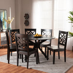 Load image into Gallery viewer, Baxton Studio Miela Modern And Contemporary Dark Brown Finished Wood 7-Piece Dining Set
