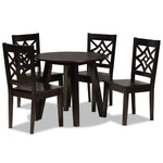 Load image into Gallery viewer, Baxton Studio Rava Modern And Contemporary Dark Brown Finished Wood 5-Piece Dining Set
