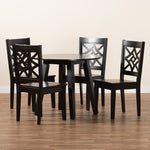 Load image into Gallery viewer, BAXTON STUDIO RAVA MODERN AND CONTEMPORARY DARK BROWN FINISHED WOOD 5-PIECE DINING SET
