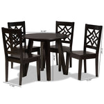 Load image into Gallery viewer, Baxton Studio Rava Modern And Contemporary Dark Brown Finished Wood 5-Piece Dining Set
