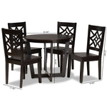 Load image into Gallery viewer, Baxton Studio Brava Modern And Contemporary Dark Brown Finished Wood 5-Piece Dining Set
