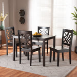 Load image into Gallery viewer, Baxton Studio Nicolette Modern And Contemporary Dark Brown Finished Wood 5-Piece Dining Set
