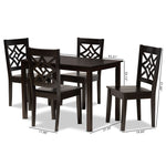 Load image into Gallery viewer, Baxton Studio Nicolette Modern And Contemporary Dark Brown Finished Wood 5-Piece Dining Set
