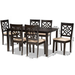 Load image into Gallery viewer, Baxton Studio Nicolette Modern And Contemporary Sand Fabric Upholstered And Dark Brown Finished Wood 7-Piece Dining Set
