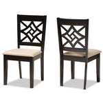 Load image into Gallery viewer, Baxton Studio Nicolette Modern And Contemporary Sand Fabric Upholstered And Dark Brown Finished Wood 2-Piece Dining Chair Set
