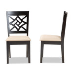 Load image into Gallery viewer, Baxton Studio Nicolette Modern And Contemporary Sand Fabric Upholstered And Dark Brown Finished Wood 2-Piece Dining Chair Set
