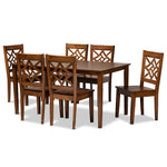 Load image into Gallery viewer, Baxton Studio Nicolette Modern And Contemporary Walnut Brown Finished Wood 7-Piece Dining Set
