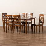 Load image into Gallery viewer, Baxton Studio Nicolette Modern And Contemporary Walnut Brown Finished Wood 7-Piece Dining Set
