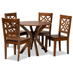 Load image into Gallery viewer, Baxton Studio Miela Modern And Contemporary Walnut Brown Finished Wood 5-Piece Dining Set
