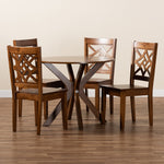 Load image into Gallery viewer, Baxton Studio Miela Modern And Contemporary Walnut Brown Finished Wood 5-Piece Dining Set
