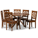 Load image into Gallery viewer, Baxton Studio Miela Modern And Contemporary Walnut Brown Finished Wood 7-Piece Dining Set
