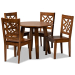 Load image into Gallery viewer, Baxton Studio Rava Modern And Contemporary Walnut Brown Finished Wood 5-Piece Dining Set
