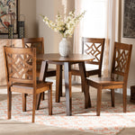 Load image into Gallery viewer, Baxton Studio Rava Modern And Contemporary Walnut Brown Finished Wood 5-Piece Dining Set
