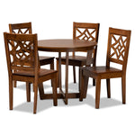 Load image into Gallery viewer, Baxton Studio Brava Modern And Contemporary Walnut Brown Finished Wood 5-Piece Dining Set
