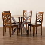 Load image into Gallery viewer, Baxton Studio Anila Modern And Contemporary Walnut Brown Finished Wood 5-Piece Dining Set
