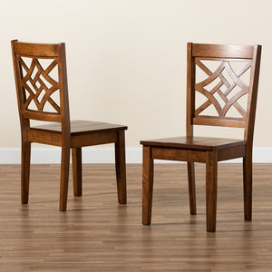 Baxton Studio Nicolette Modern And Contemporary Walnut Brown Finished Wood 2-Piece Dining Chair Set