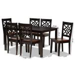 Load image into Gallery viewer, Baxton Studio Nicolette Modern And Contemporary Two-Tone Dark Brown And Walnut Brown Finished Wood 7-Piece Dining Set
