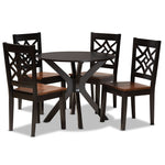 Load image into Gallery viewer, Baxton Studio Miela Modern And Contemporary Two-Tone Dark Brown And Walnut Brown Finished Wood 5-Piece Dining Set
