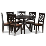 Load image into Gallery viewer, Baxton Studio Miela Modern And Contemporary Two-Tone Dark Brown And Walnut Brown Finished Wood 7-Piece Dining Set
